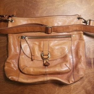 Vintage brown leather Fossil shoulder bag